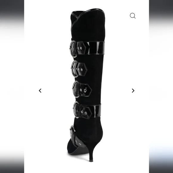 Jeffert Campbell Seatbelt Suede Patent Leather Boots Buckle Designer #59 - Picture 10 of 16